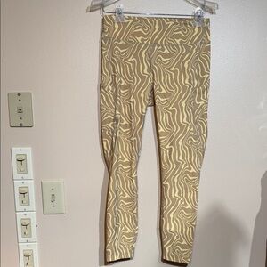 Outdoor Voices Tan Patterned Leggings